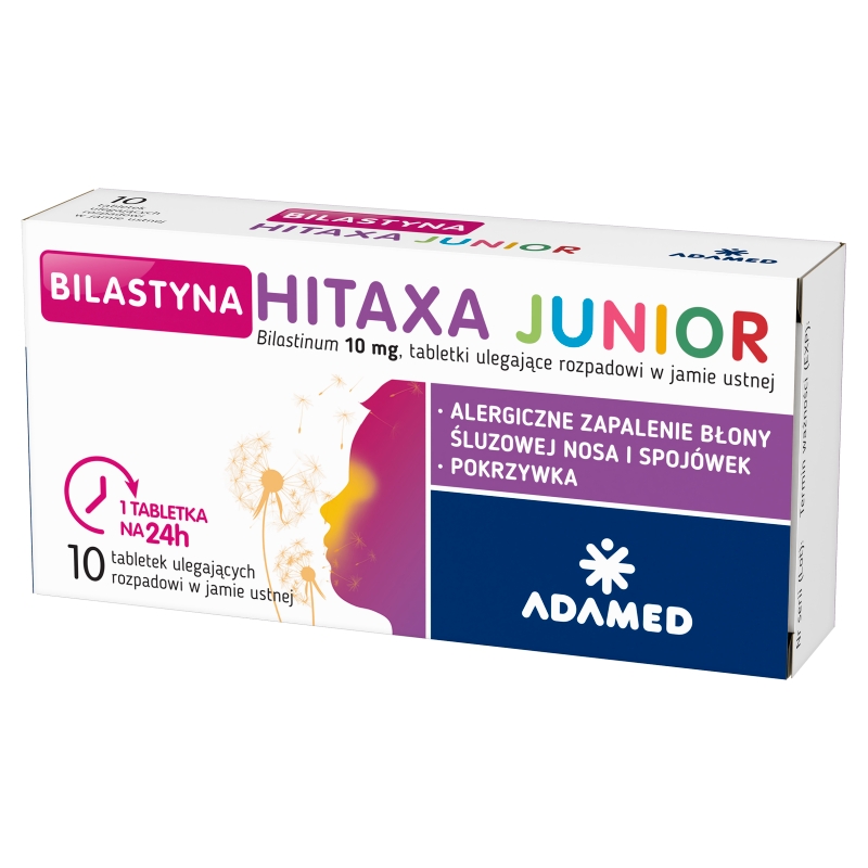 Bilastyna Hitaxa Junior 10 mg, 10 tabletek ulegających rozpadowi w jamie ustnej