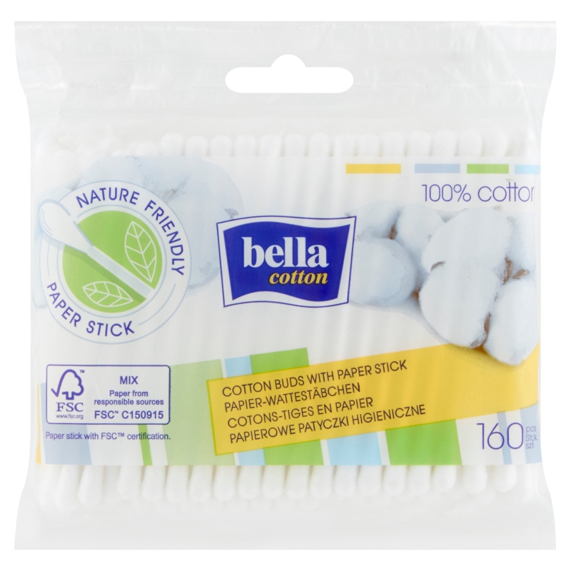 Patyczki higieniczne Bella Cotton opakowanie, 160 szt.