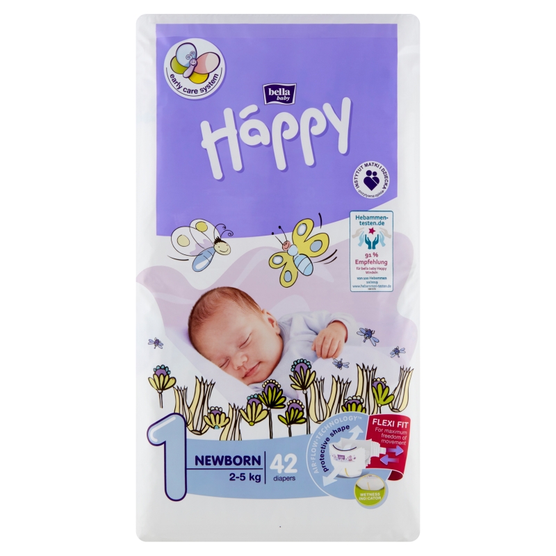 Bella Baby Happy Pieluszki jednorazowe, od 2 kg do 5 kg, 42 szt.