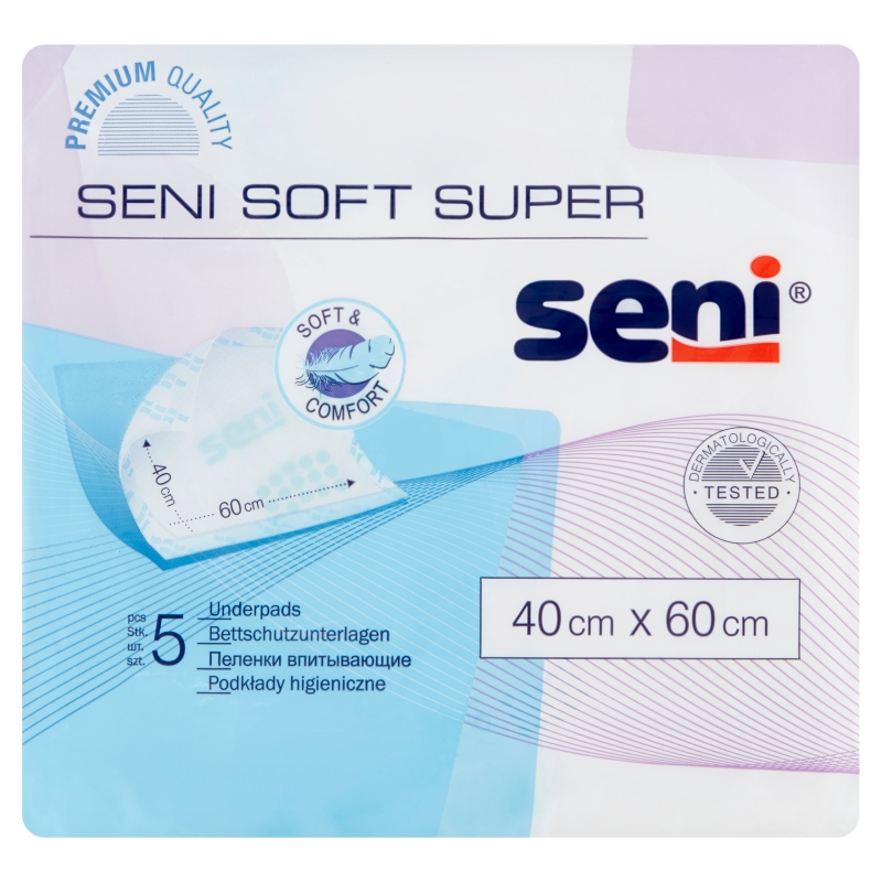 Seni Soft Super , podkłady higieniczne, 40 cm x 60 cm, 5 szt.