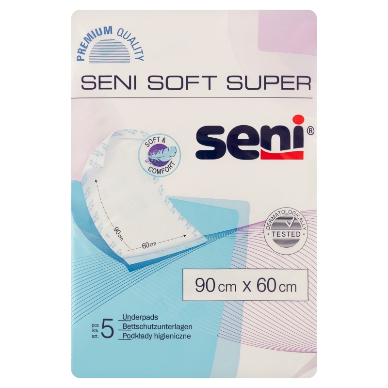 Seni Soft Super podkłady higieniczne, 60 cm x 90 cm, 5 szt.