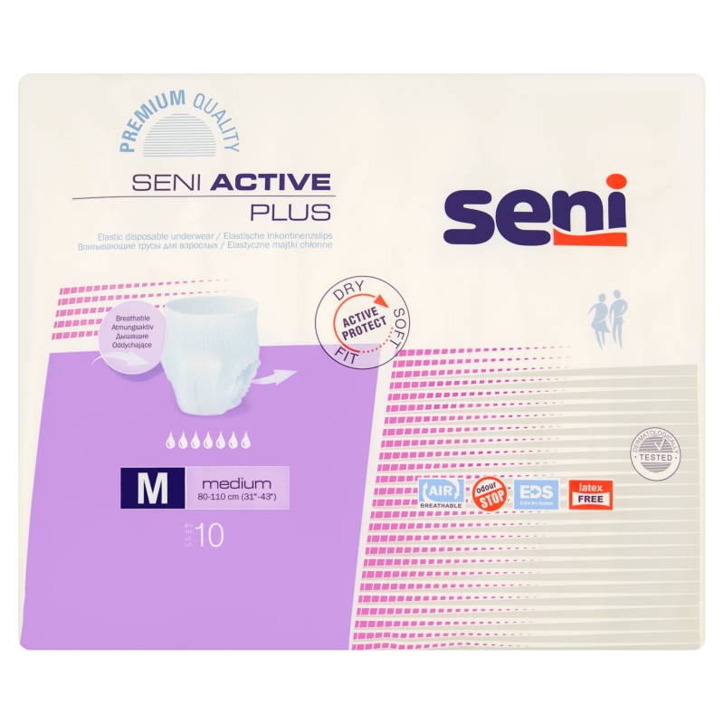 Seni Active Plus majtki chłonne rozmiar M, 10 szt.