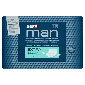 Seni Man Extra, wkładki urologiczne dla mężczyn, 15 szt.