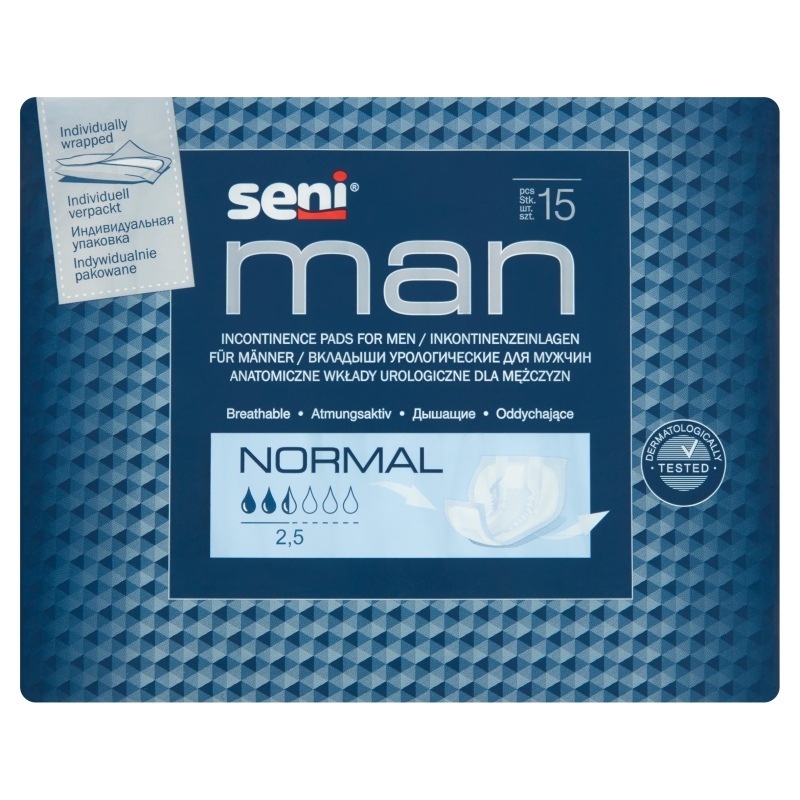 Seni Man Normal, wkładki urologiczne dla mężczyzn, 15 szt.