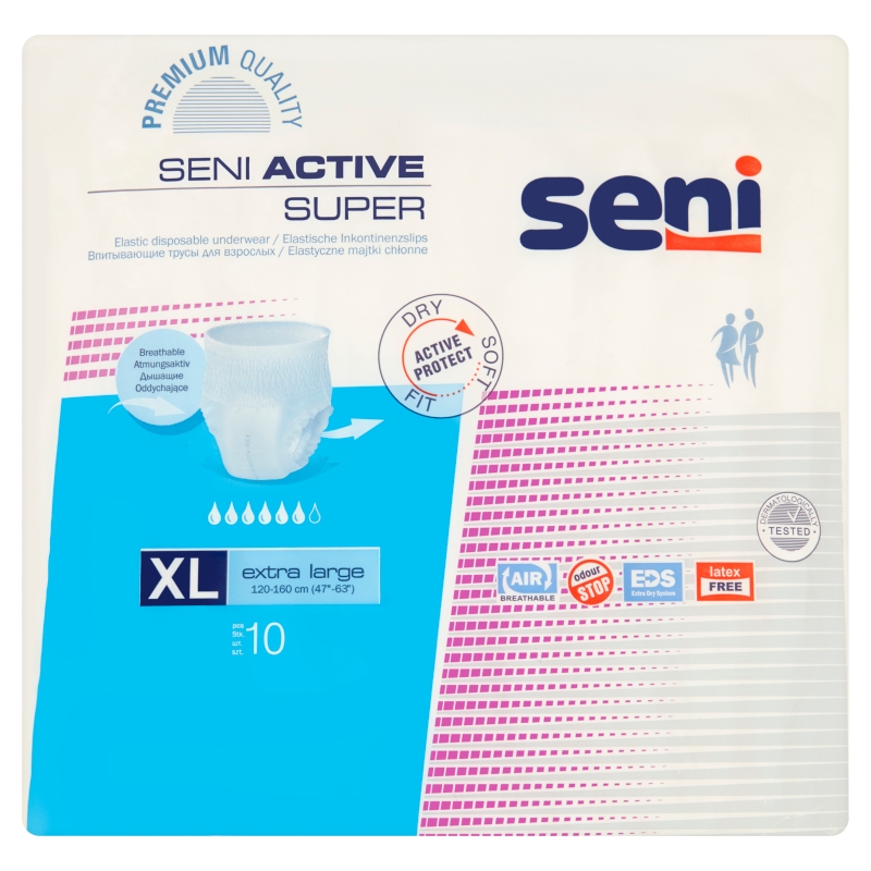 Seni Active  majtki chłonne XL, 10 szt.