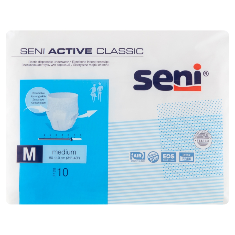  Seni Active Classic  majtki chłonne elastyczne, rozmiar M, 10 szt.