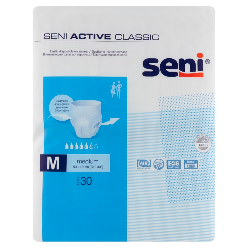 Seni Active Classic  majtki chłonne elastyczne, rozmiar M, 30 szt.