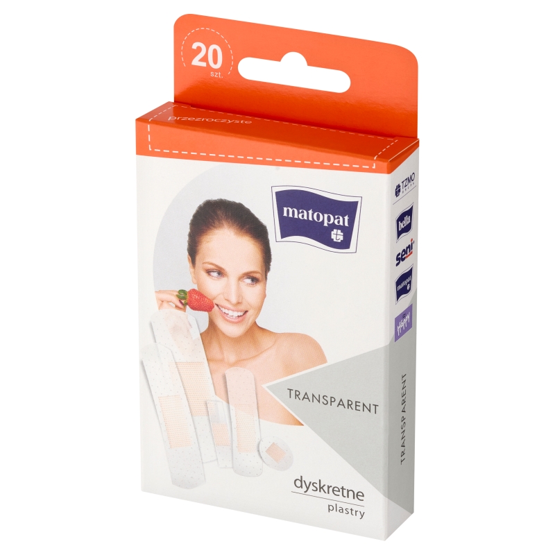 Matopat Transparent, zestaw plastrów, przezroczyste, 20 szt.