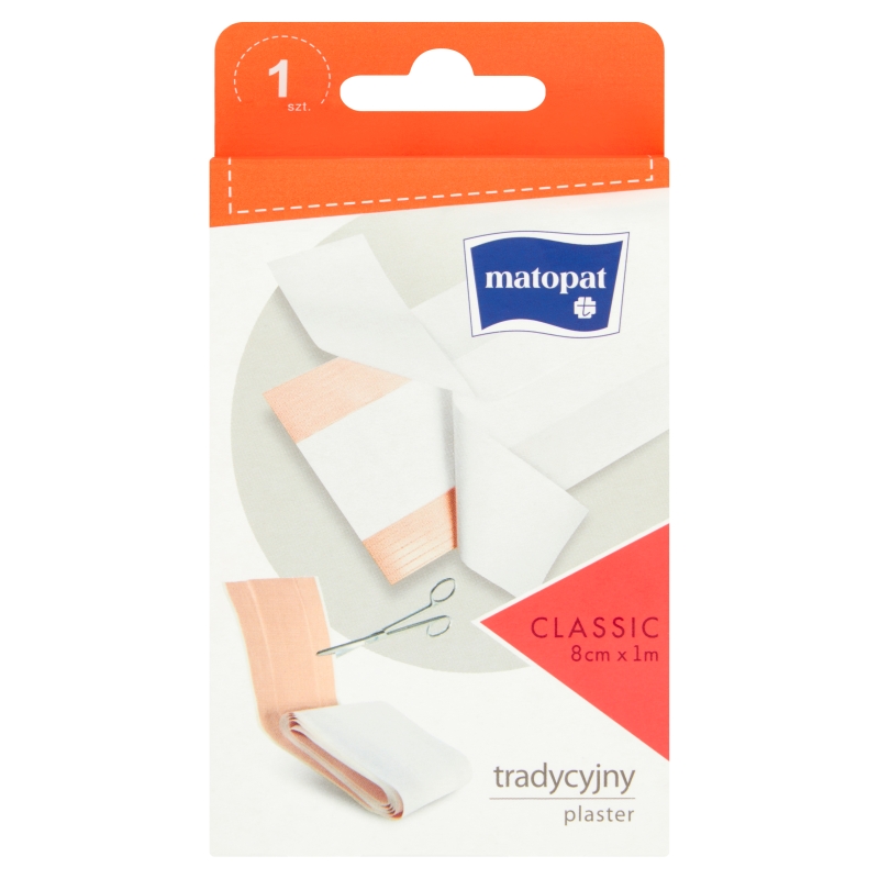 Matopat Classic Plaster do cięcia plaster tkaninowy, 8 cm x 1 m, 1 szt.
