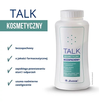 Talk kosmetyczny, puder zapobiegający otarciom i odparzeniom bezzapachowy, 100 g