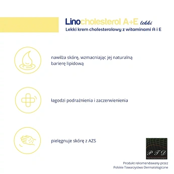 LINOCHOLESTEROL A+E Lekki , krem cholesterolowy z witaminami A i E, 80 g