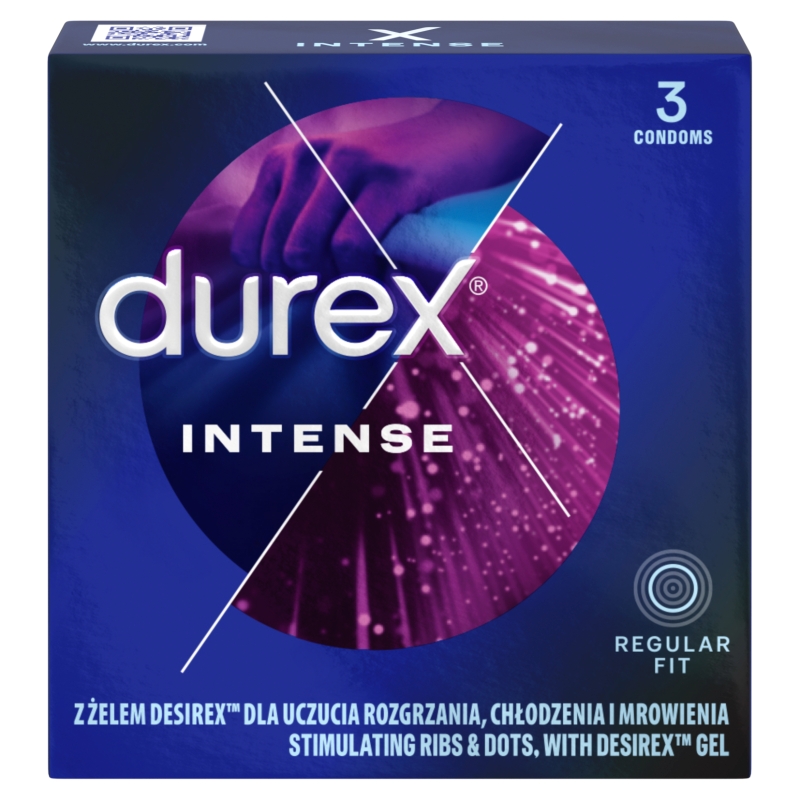 Durex Intense prezerwatywy zwiększające doznania, 3 szt.