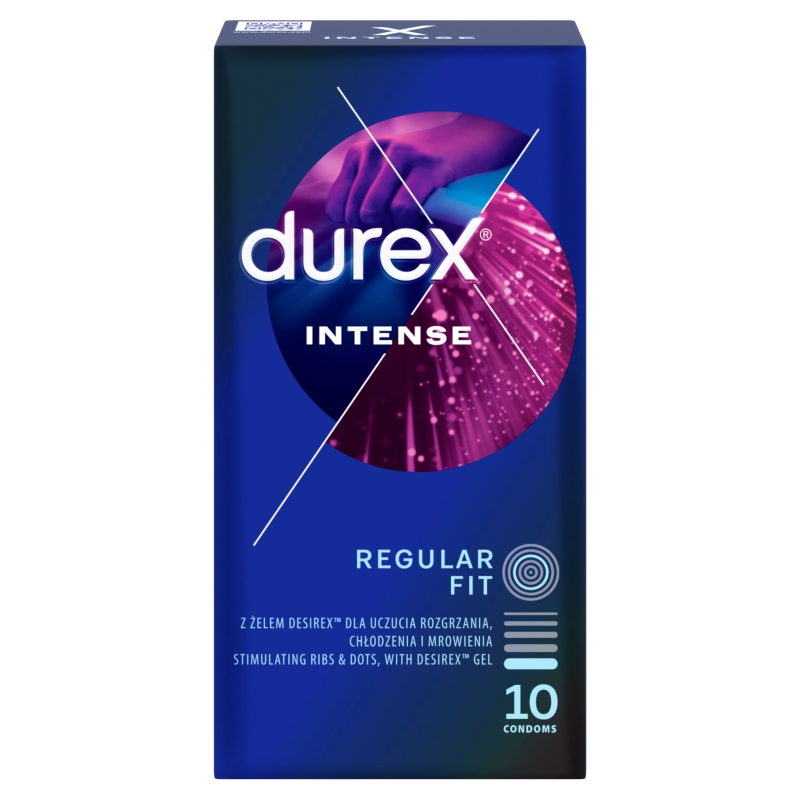 Durex Intense prezerwatywy nielateksowe pokryte lubrykantem, 10 szt.