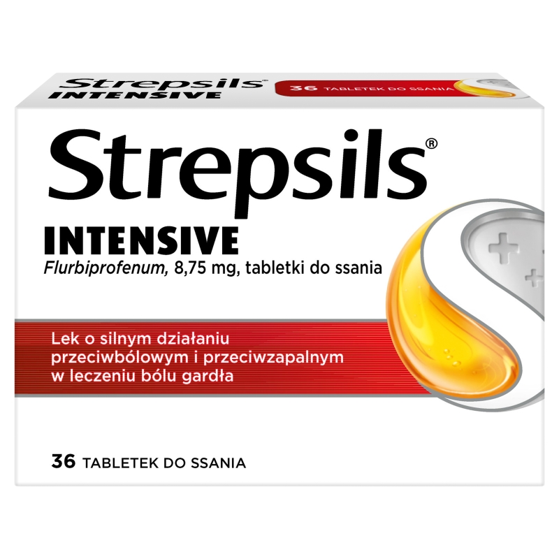 Strepsils Intensive  tabletki do ssania na ból gardła, 36 szt.