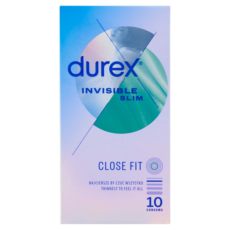 Durex Invisible Close Fit, prezerwatywy dopasowane, 10 szt.