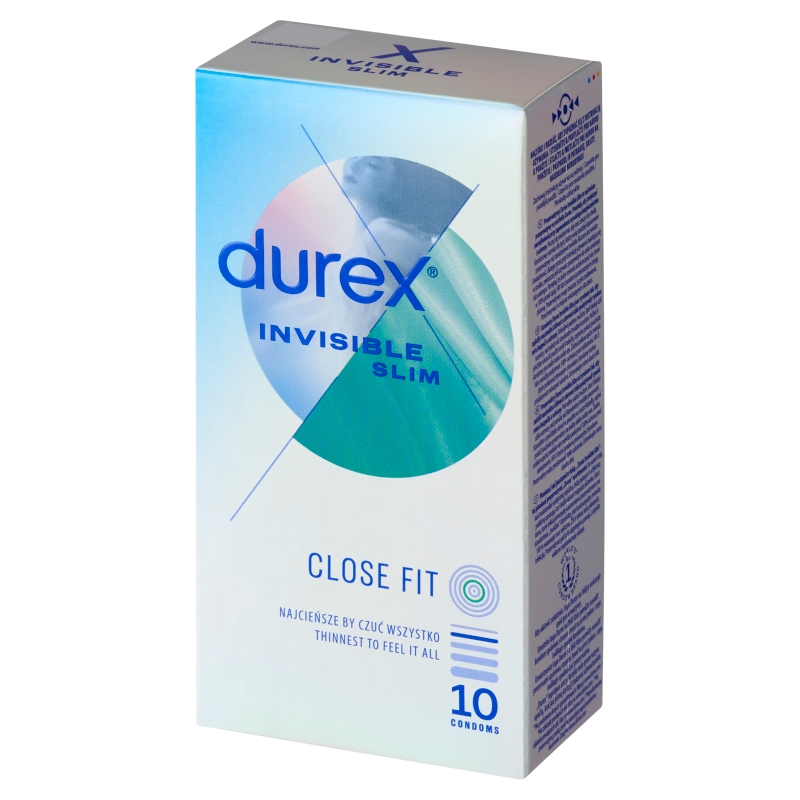 Durex Invisible Close Fit, prezerwatywy dopasowane, 10 szt.