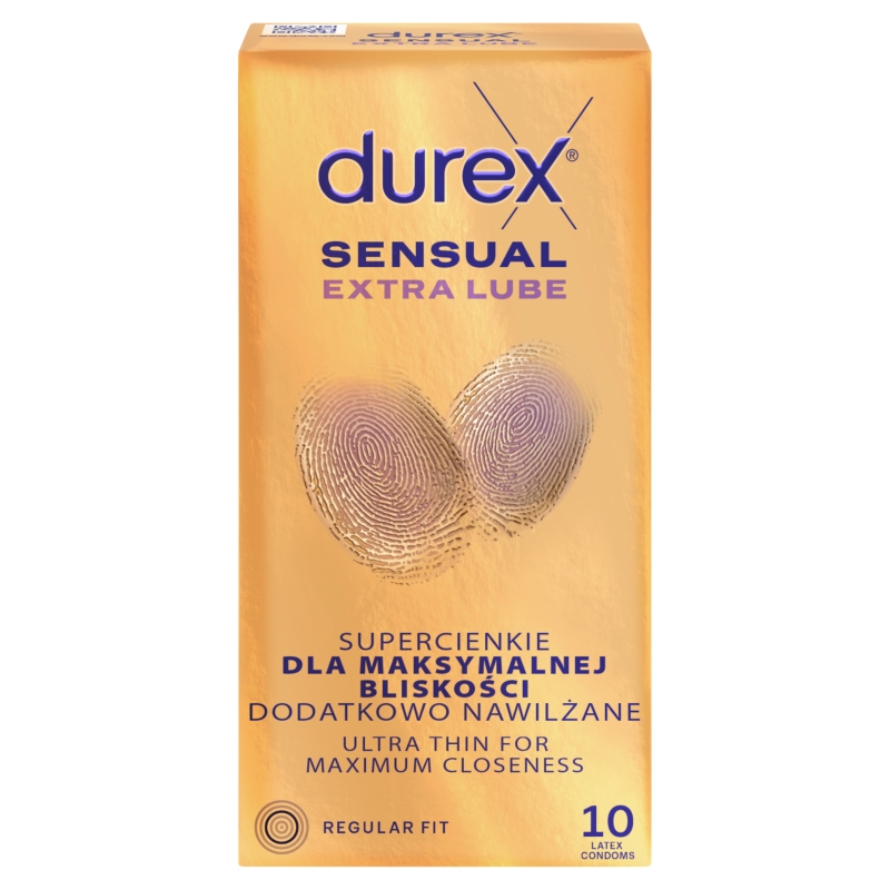 Durex Sensual Extra Lube prezerwatywy z dodatkowym lubrykantem 10 szt.