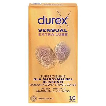Durex Sensual Extra Lube, prezerwatywy z dodatkowym lubrykantem 10 szt.