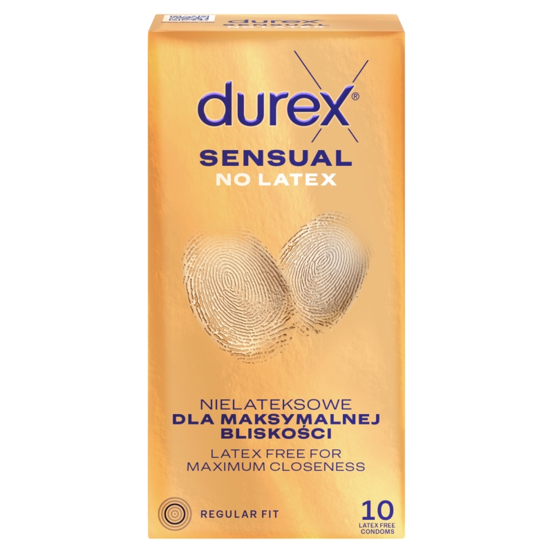 Durex Sensual No Latex prezerwatywy nielateksowe, 10 szt.