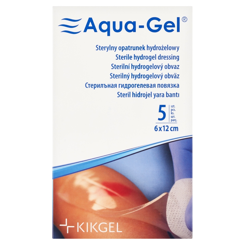 Aqua-Gel, opatrunek na trudno gojące się rany, 6 x 12 cm, 1 szt.