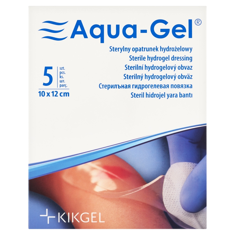Aqua-Gel, opatrunek na trudno gojące się rany, 10 x 12 cm, 1 szt.