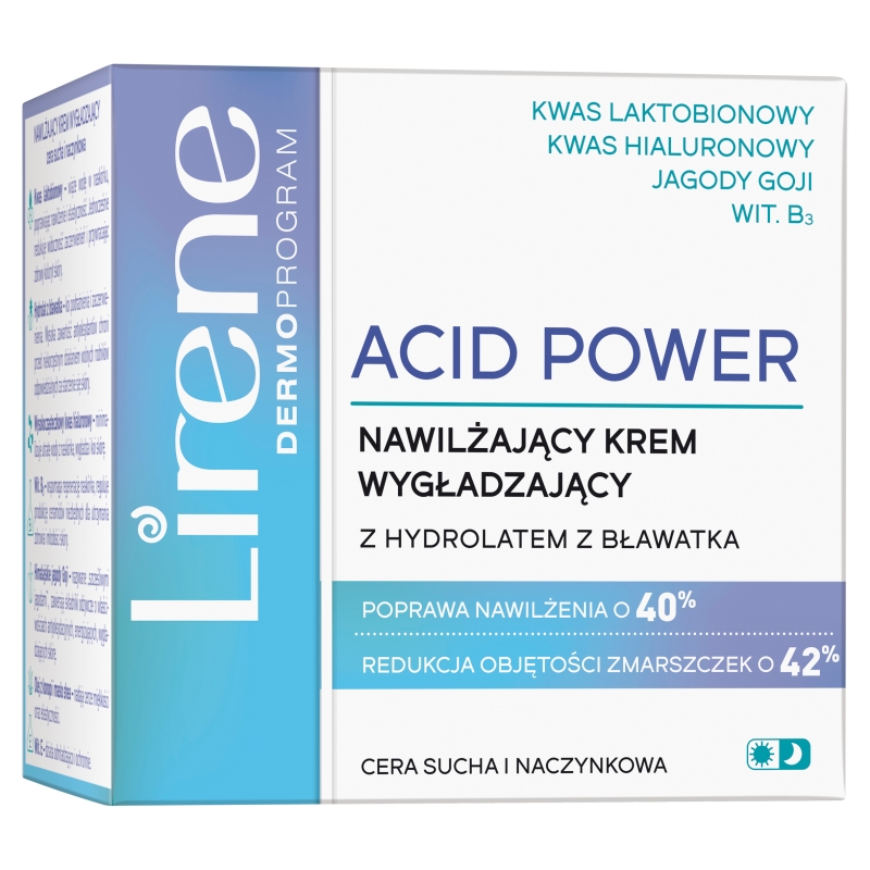 Lirene Acid Power, Nawilżający krem łagodzący SPF 50, 50 ml