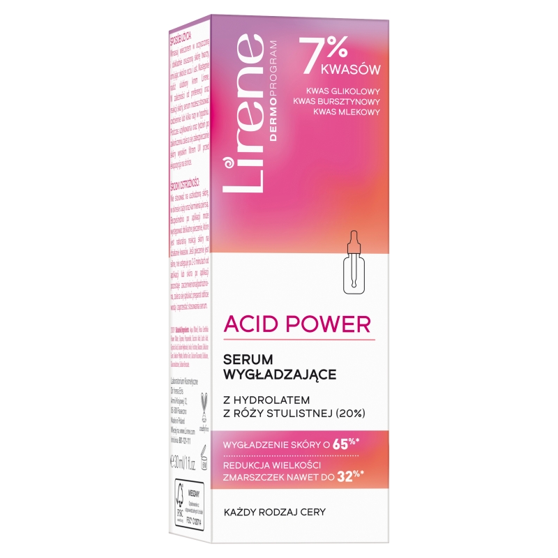 Lirene Acid Power, serum wygładzające dla każdego rodzaju cery, 30 ml