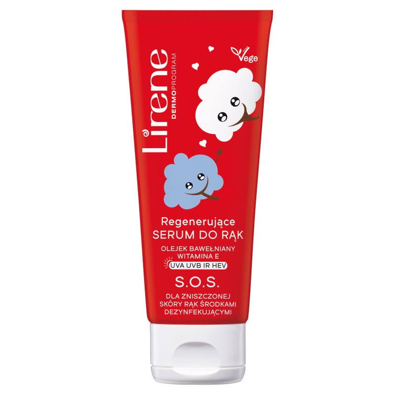 Lirene S.O.S, serum regenerujące do rąk z olejkiem bawełnianym i witaminą E, 75 ml