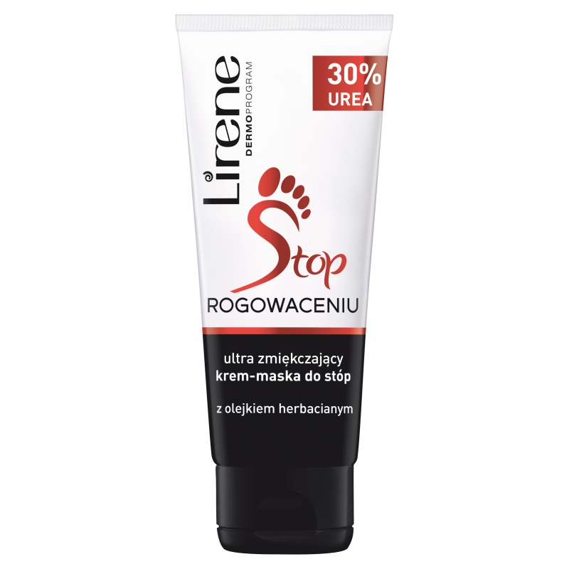 Lirene Stop Rogowaceniu, krem-maska do stóp ultra zmiękczający z olejkiem herbacianym, 75 ml