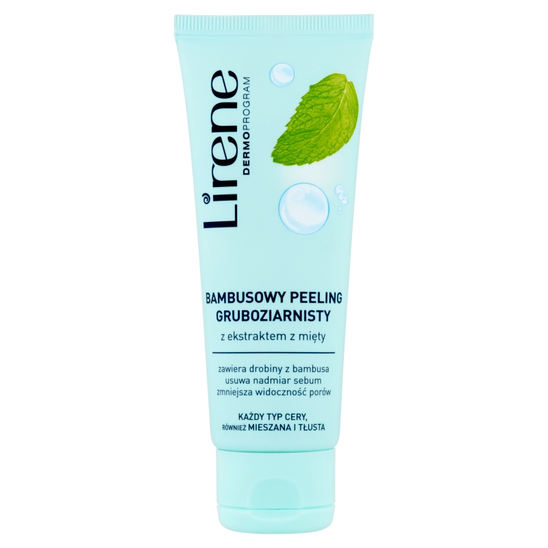 Lirene bambusowy peeling gruboziarnisty , zawiera ekstrakt z mięty, 75 ml