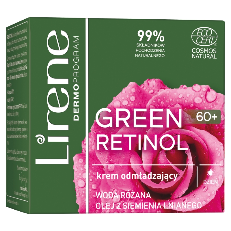 Lirene Green Retinol , krem odmładzający na dzień 60+, 50 ml