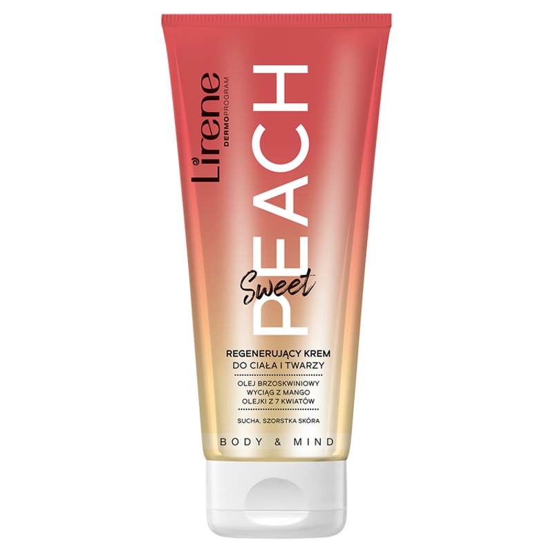 DR IRENA ERIS Lirene Body & Mind, Regenerujący krem do ciała i twarzy SWEET PEACH 200 ml