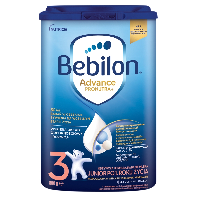 Bebilon Junior 3 z Pronutra+  proszek mleko modyfikowane powyżej 1 roku życia, 800 g
