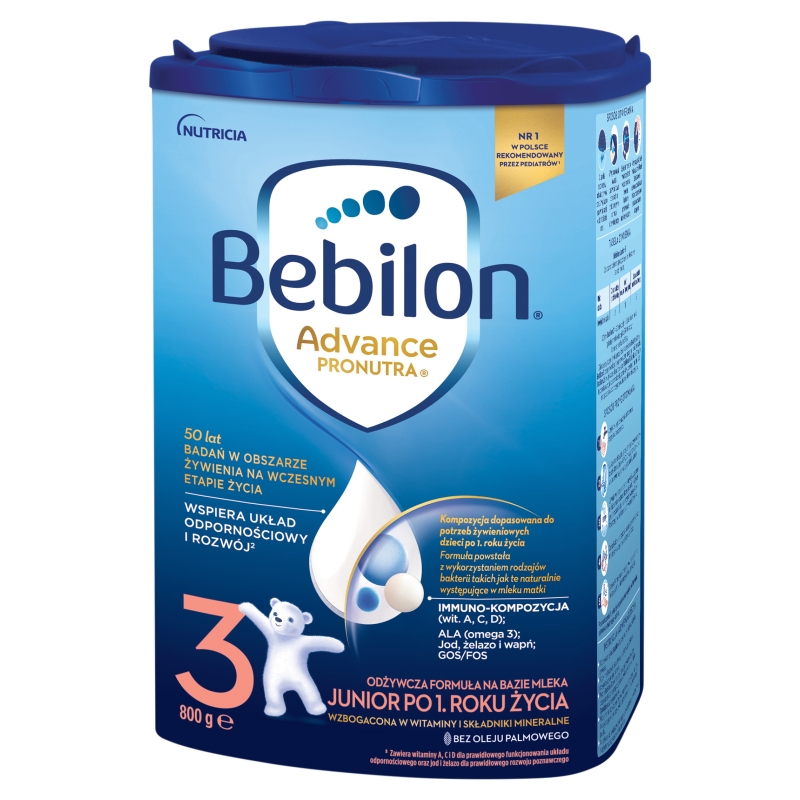Bebilon Junior 3 z Pronutra+ , proszek mleko modyfikowane powyżej 1 roku życia, 800 g