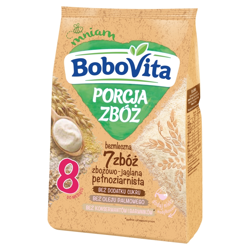 Bobovita Porcja Zbóż, kaszka zbożowo-jaglana, pełnoziarnista, bezmleczna, 7 zbóż, 8 m+, 170 g