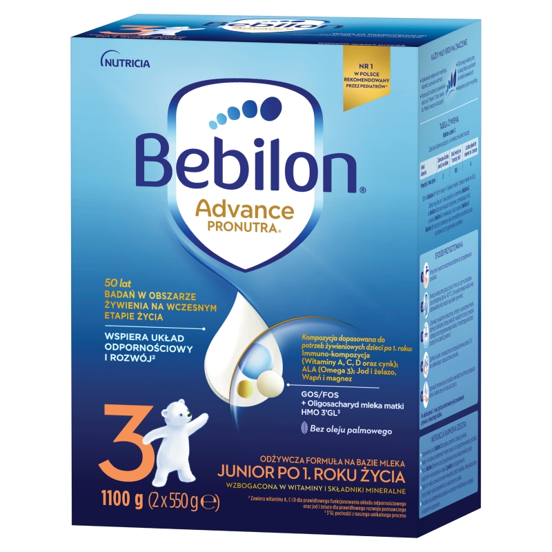 Bebilon Junior 3, mleko modyfikowane po 1 roku życia, 1100 g