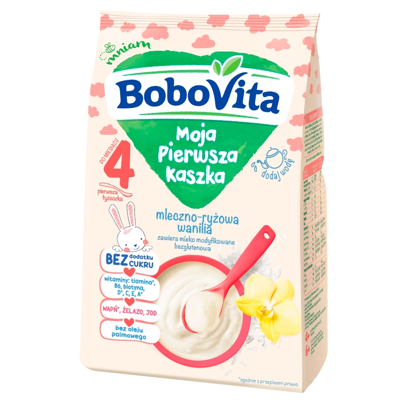 Bobovita Moja Pierwsza Kaszka, mleczno-ryżowa, wanilia, 4m+, 230 g