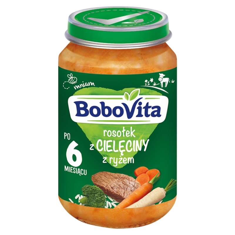 Bobovita rosołek z cielęciny z ryżem, 6m+, 190 g