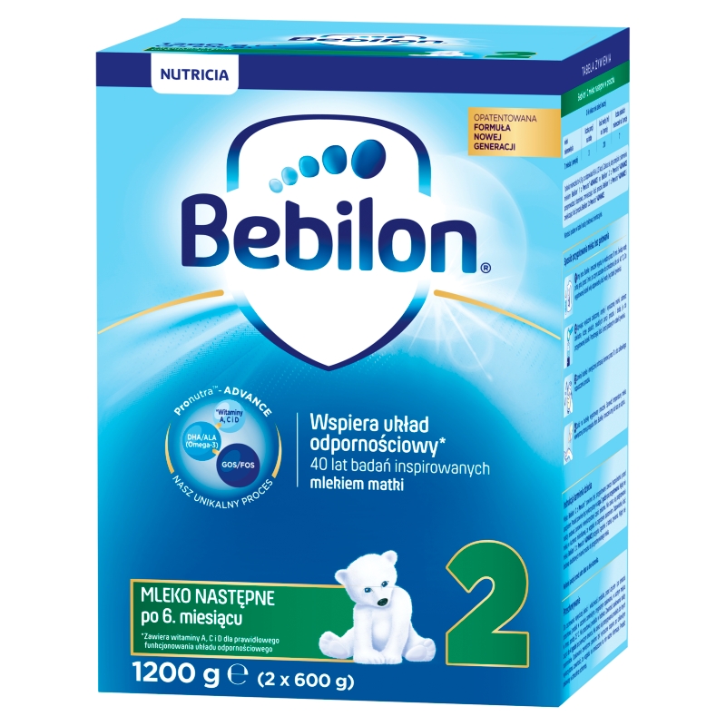 Bebilon 2 z Pronutra Advance, mleko następne po 6. miesiącu w proszku wspierające układ odpornościowy, karton 1200 g