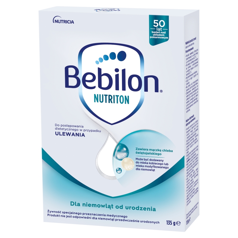 Bebilon Nutriton , proszek w przypadku skłonności do ulewania u niemowląt i dzieci, 135 g