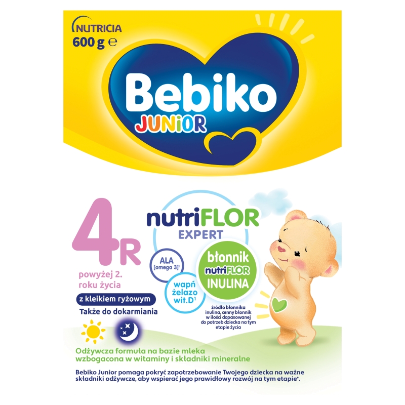 Bebiko Junior 4R  mleko modyfikowane powyżej 2 roku życia z kleikiem ryżowym, 600 g