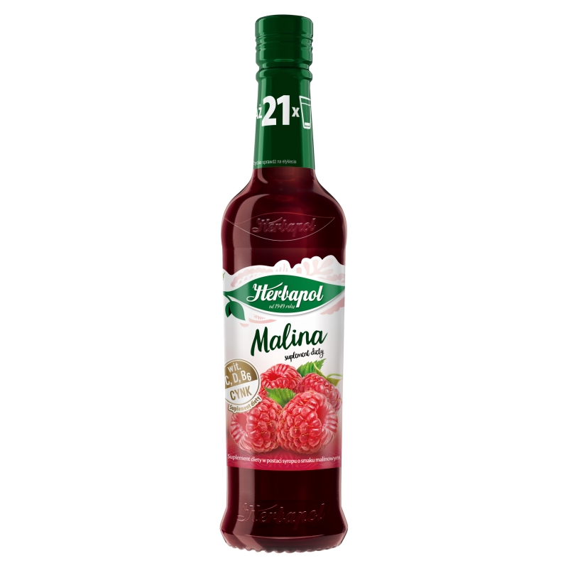 Herbapol Owocowa Spiżarnia syrop o smaku malinowym, 420 ml