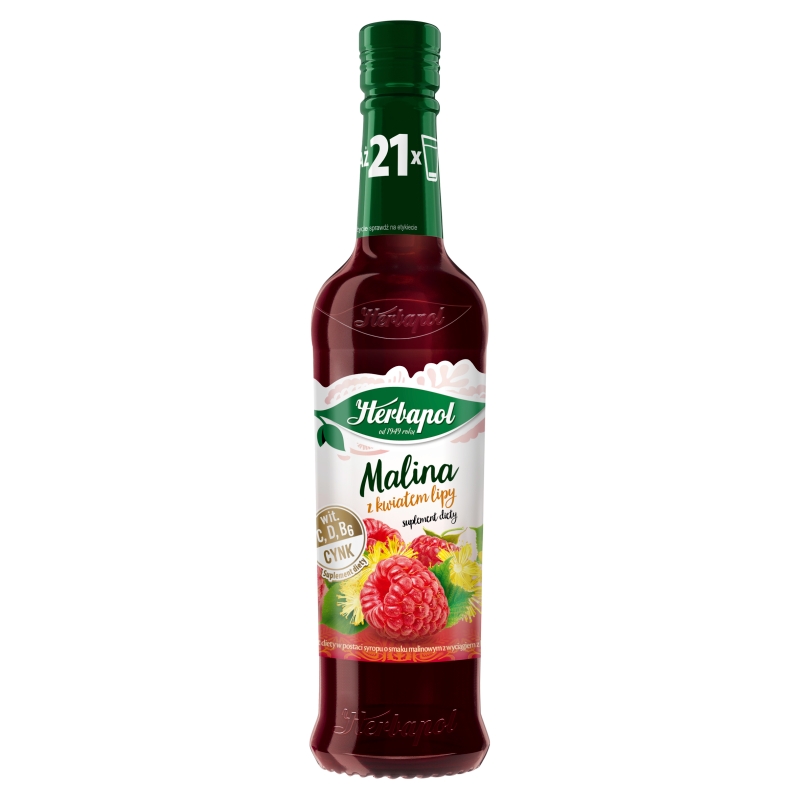 Syrop malina z lipą  z witaminą C i cynkiem, 420 ml  