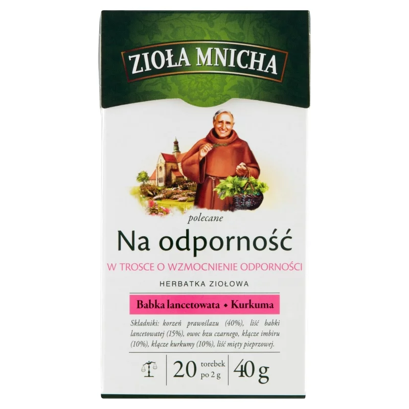 Zioła Mnicha, herbata ziołowa na odporność, 20 sasz. po 2 g