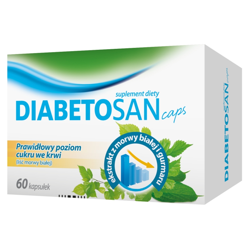 Diabetosan Caps  kapsułki ze składnikami na prawidłowy poziom cukru we krwi, 60 szt.