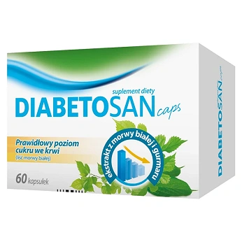 Diabetosan Caps , kapsułki ze składnikami na prawidłowy poziom cukru we krwi, 60 szt.