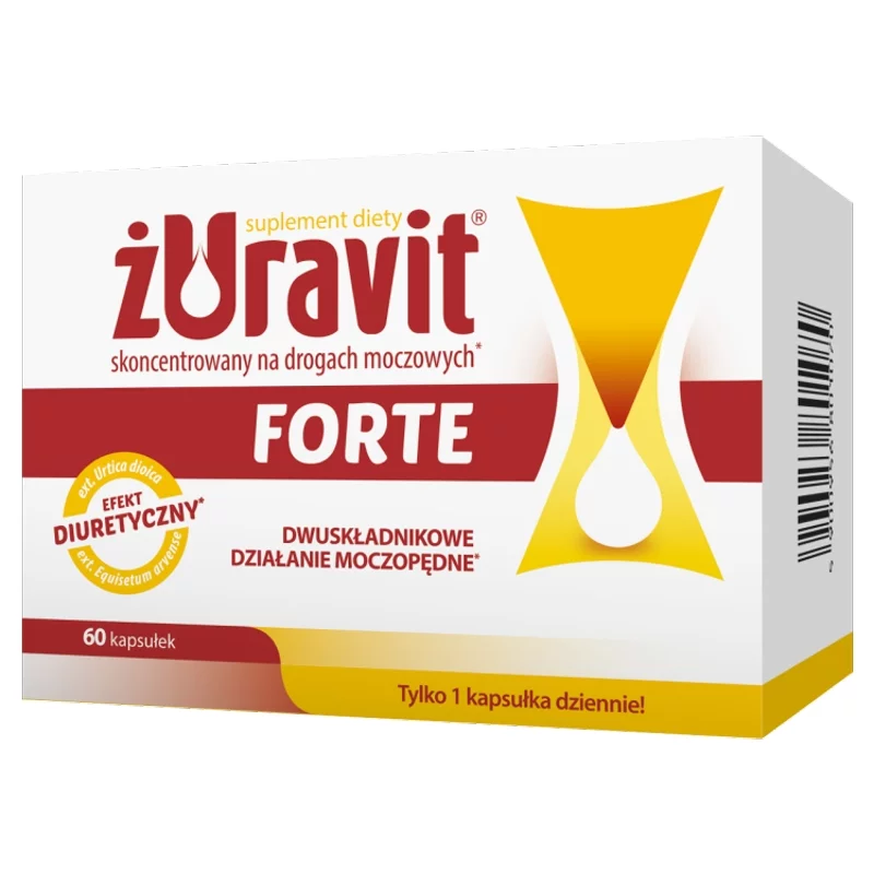 Żuravit Forte, kapsułki ze składnikami wspomagającymi funkcjonowanie dróg moczowych, 60 szt.
