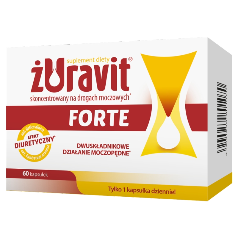 Żuravit Forte, kapsułki ze składnikami wspomagającymi funkcjonowanie dróg moczowych, 60 szt.