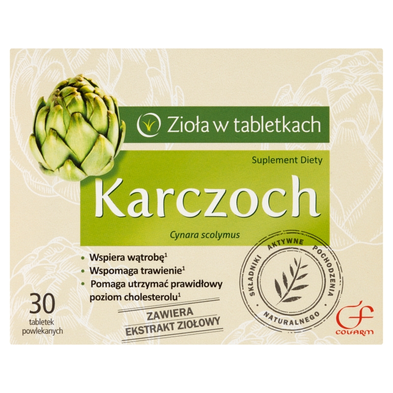 Karczoch tabletki ze składnikami wspierającymi trawienie i wątrobę, 30 szt.