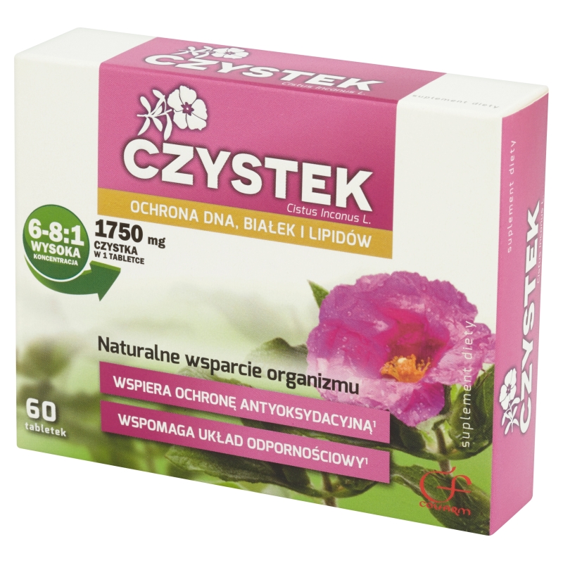 Czystek, tabletki ze składnikami wspomagającymi układ odpornościowy, 60 szt.